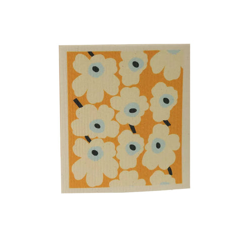 Swedish dishcloths - Tangerine Floral